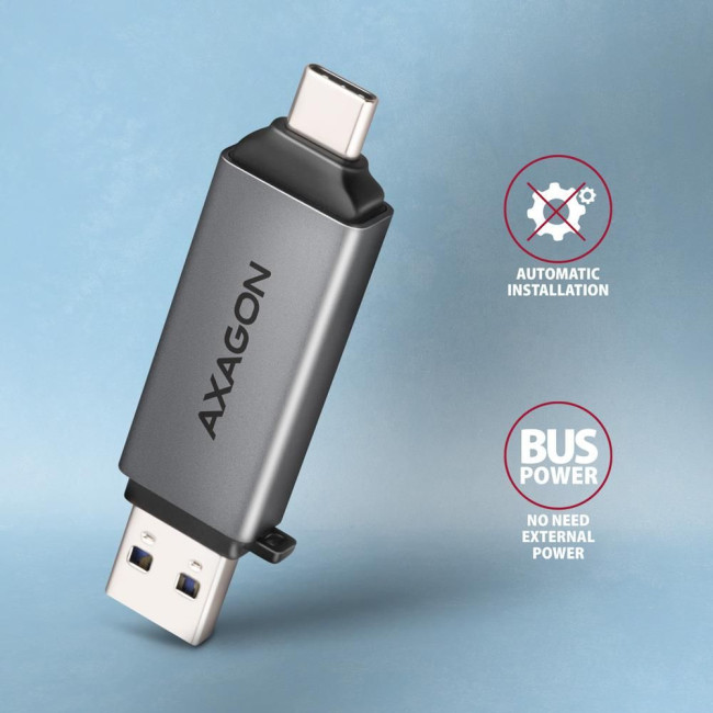 Кардрідер AXAGON CRE-DAC SuperSpeed USB-C + USB-A card reader