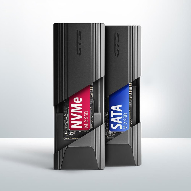 Зовнішній карман для SSD-накопичувачів AXAGON EEM2-GTS2 USB-C 10Gbps - M.2 NVMe & SATA SSD THIN SCREWLESS box