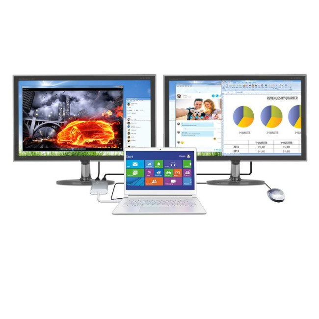 Адаптер-перехідник USB-A на 2 HDMI (2 незалежних екрани)