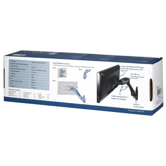 Кріплення для монітора WALL MOUNT W1-3D AEMNT00032A ARCTIC
