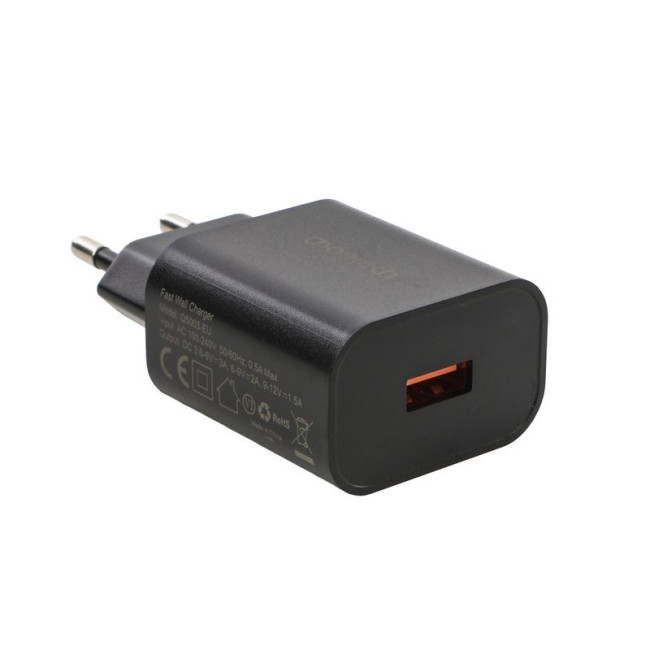 Мережевий зарядний пристрій, USB-A, 18 Вт, QC 3.0