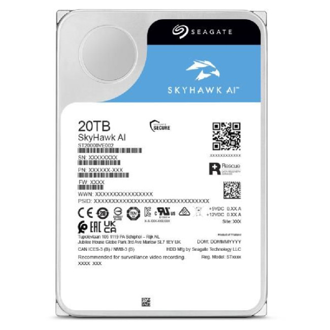 Запам’ятовувальний пристрій на жорстких дисках (HDD) SATA 20TB 7200RPM 256MB ST20000VE003 SEAGATE