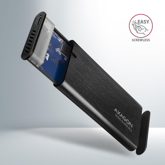 Зовнішній карман для SSD-накопичувачів AXAGON EEM2-SB2 SuperSpeed+ USB-C - M.2 NVMe & SATA SSD RAW box