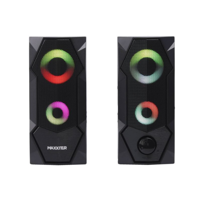 Акустична система, пластиковий корпус, 6 Вт, USB живлення, RGB підсвічування, чорний