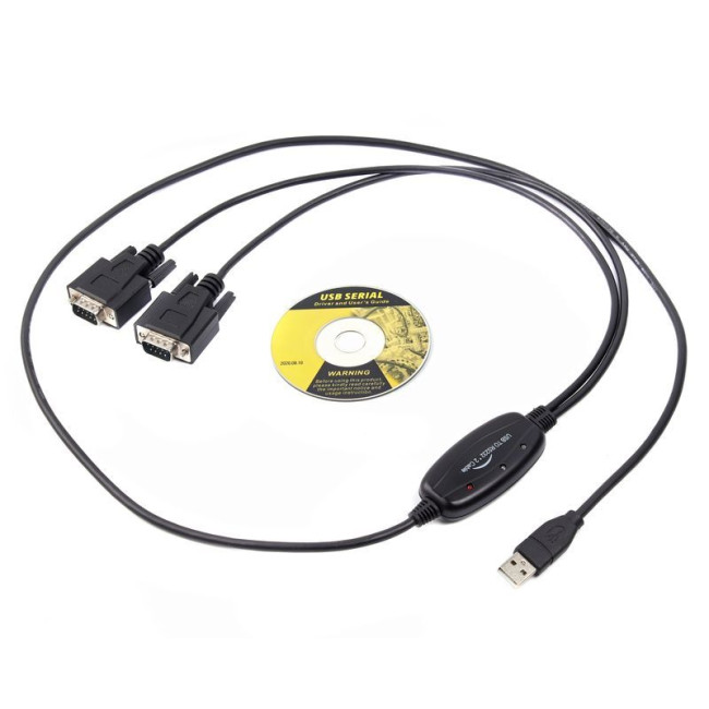 Кабель-перехідник USB 2.0-2х COM (9+25pin), 1.4 м