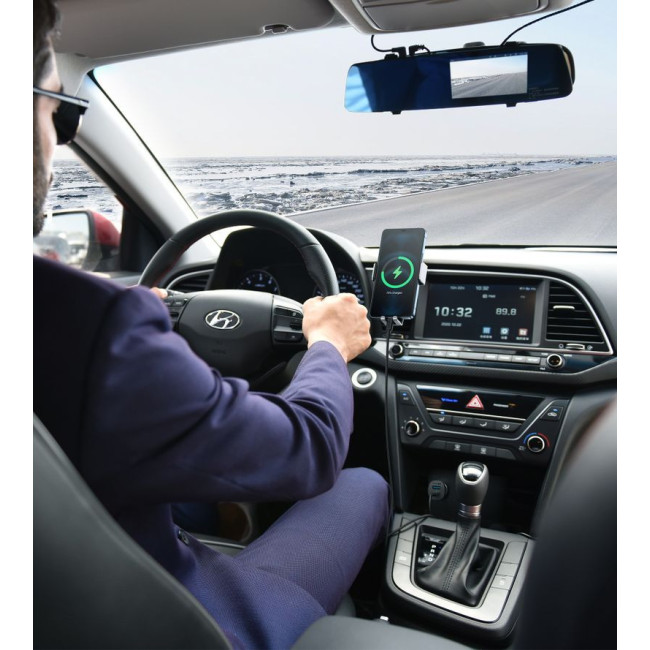 Автомобільний зарядний пристрій, USB-A/USB-C, 20Вт, QC3.0/PD, чорний