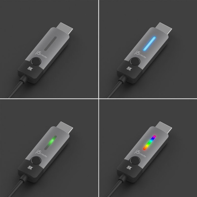 Кабель USB-C на HDMI, 8K 60 Гц, LED RGB 1.8 м