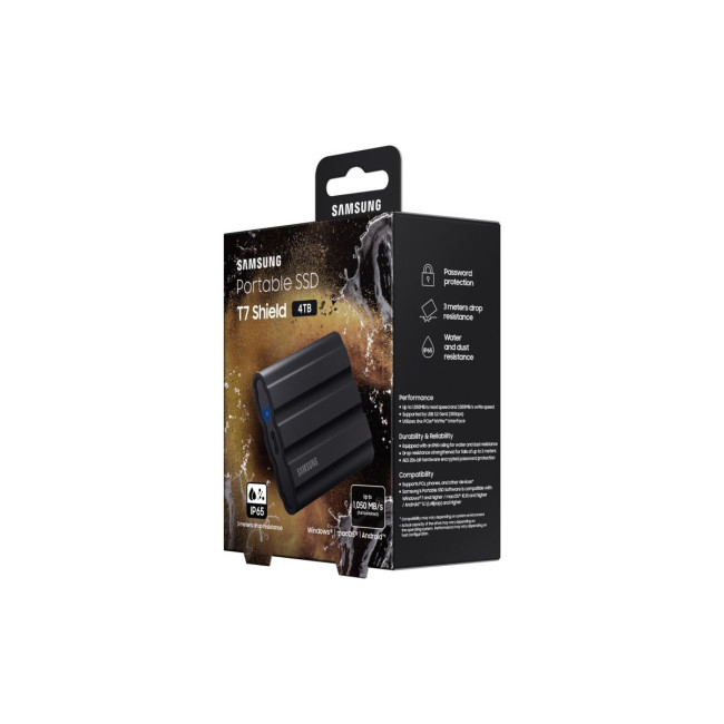 Твердотільний запам’ятовувальний пристрій накопичувач (SSD) USB3.2 4TB EXT. SHIELD T7 MU-PE4T0S/EU SAMSUNG