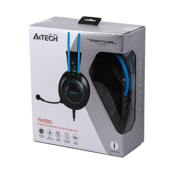 Навушники з мікрофоном, Fstyler AUX 3.5 мм Stereo Headphone, синій