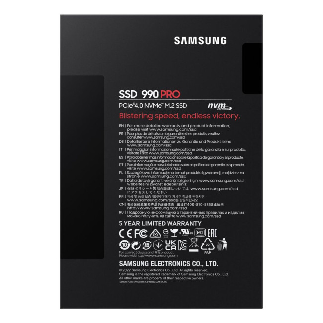 Твердотільний запам’ятовувальний пристрій накопичувач (SSD) G4 M.2 NVME 1TB 990 PRO MZ-V9P1T0BW SAMSUNG