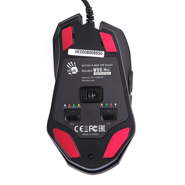 Ігрова миша Bloody Activated, RGB, 10000 CPI, 50M натискань, чорний