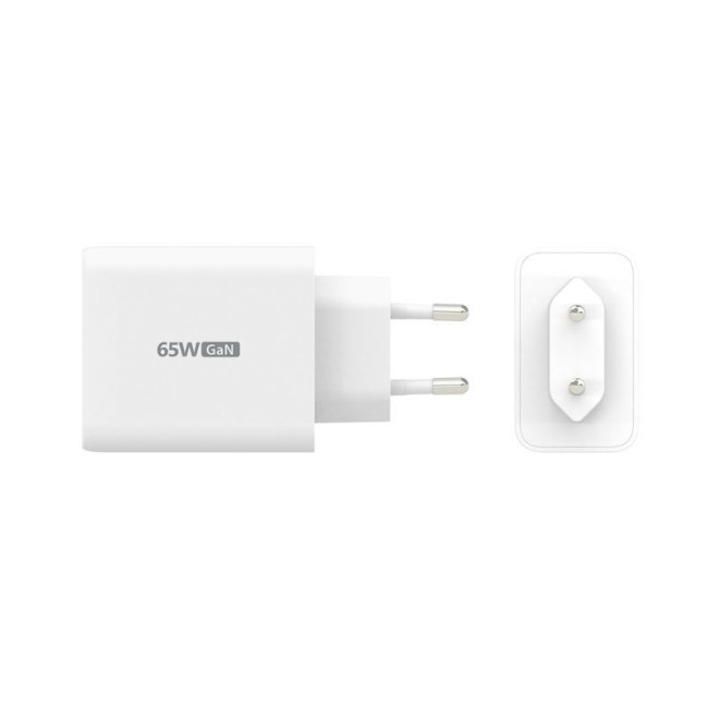 Мережевий зарядний пристрій, GaN, 1 USB-A / 2 USB-C, 65Вт, QC3.0/PD/PPS