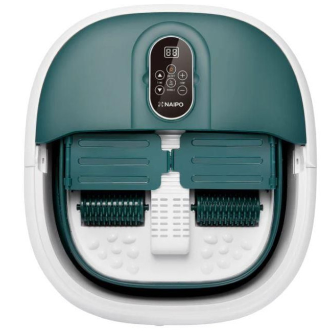 Спа-масажер NAIPO Foot Spa Massager для ніг з підігрівом, вібрацією та функцієюмасажу Шиатцу з дістанційним керуванням, колір Green; модель - NPFT-SPA02