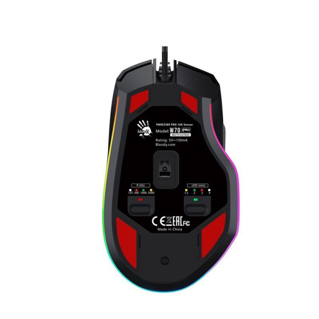 Ігрова миша Bloody Activated, RGB, 16000 CPI, 50M натискань, чорний